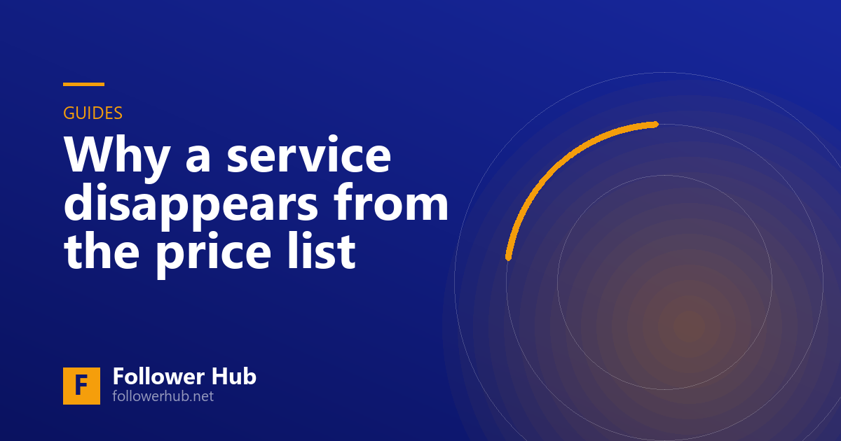Why a service disappears from the price list
